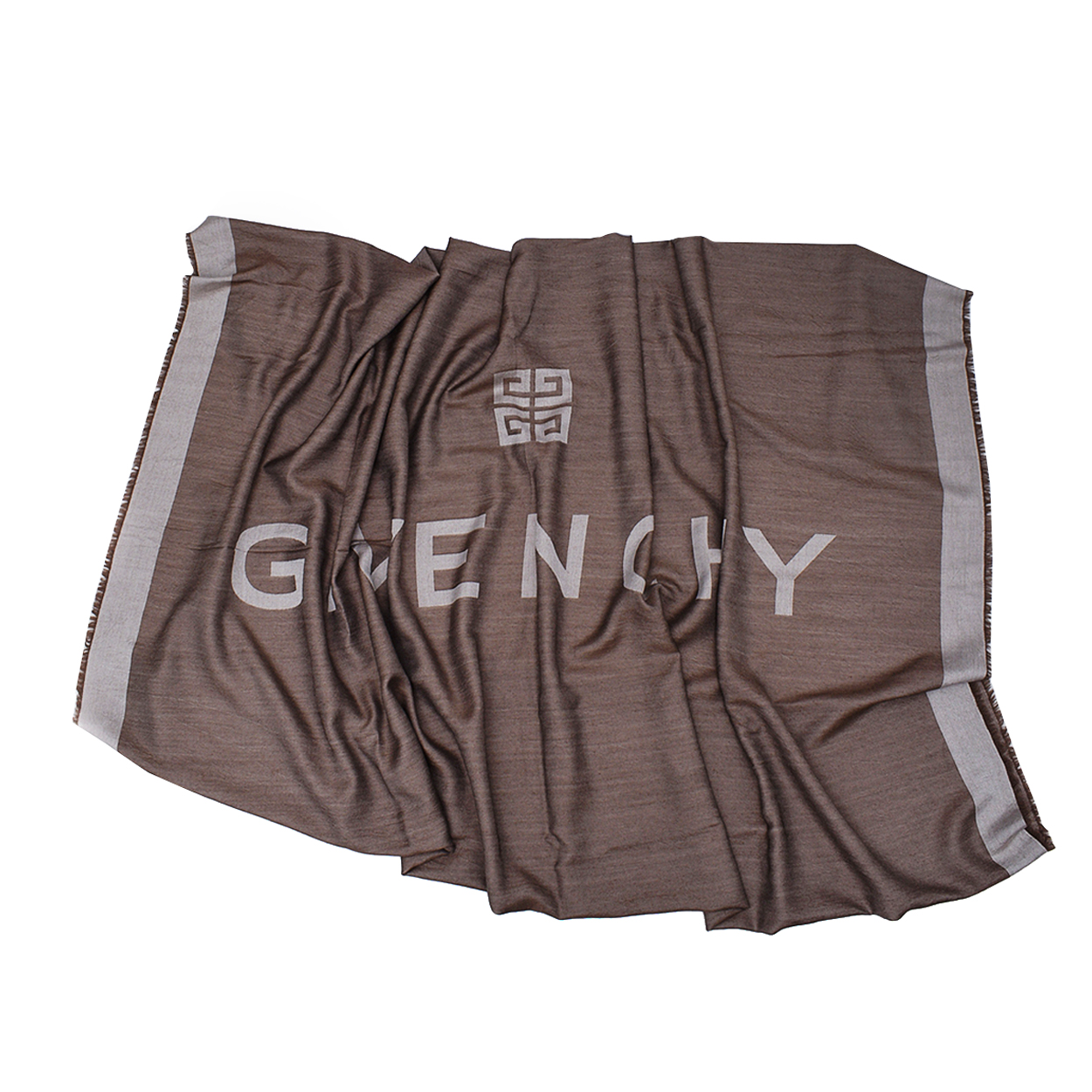 Givenchy -Jacquard Logo Silk Cotton Shawl /Scarf